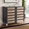 Baxton Studio Gisela Two-Tone Oak and Dark Gray 2-Door Shoe Storage Cabinet 152-9172